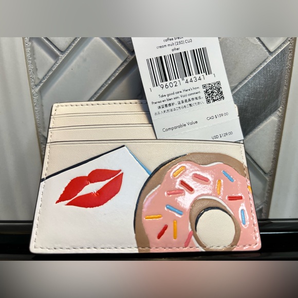 Kate Spade Donut Coffee Break Donut Small Slim Card Holder - Picture 4 of 5